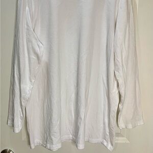 Woman Within 100% Cotton White Long Sleeve Tee Size 1X/22-24